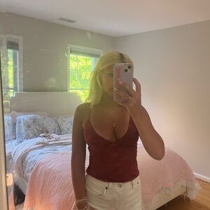 Edikted Red Fitted Tank Top